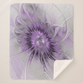 Lavender Flower Dream Modern Abstract Fractal Art Sherpa Deken (Voorkant)