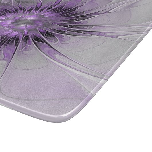 Lavender Flower Dream Modern Abstract Fractal Art Snijplank (Hoek)