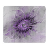 Lavender Flower Dream Modern Abstract Fractal Art Snijplank (Voorkant)