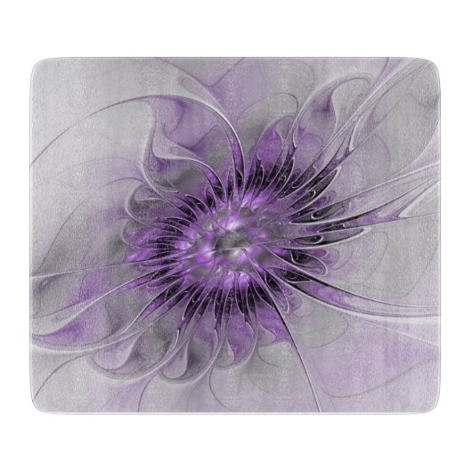 Lavender Flower Dream Modern Abstract Fractal Art Snijplank (Voorkant)