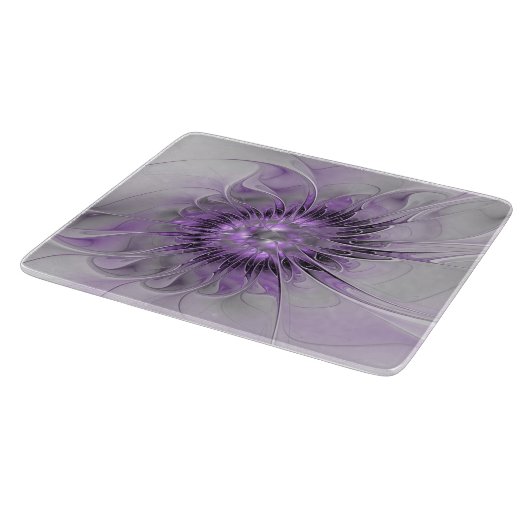 Lavender Flower Dream Modern Abstract Fractal Art Snijplank (Hoek)