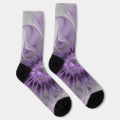 Lavender Flower Dream Modern Abstract Fractal Art Sokken (Rechts)