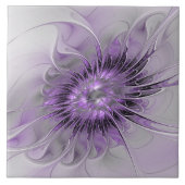 Lavender Flower Dream Modern Abstract Fractal Art Tegeltje (Voorkant)