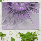 Lavender Flower Dream Modern Abstract Fractal Art Theedoek (Gevouwen)