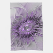 Lavender Flower Dream Modern Abstract Fractal Art Theedoek (Verticaal)