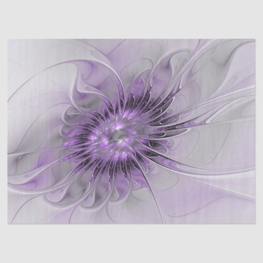 Lavender Flower Dream Modern Abstract Fractal Art Tissuepapier (Voorkant)