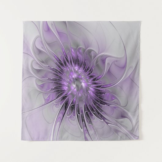 Lavender Flower Dream Modern Abstract Fractal Art Wandkleed (Voorkant (horizontaal))