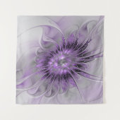 Lavender Flower Dream Modern Abstract Fractal Art Wandkleed (Voorkant)