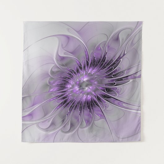 Lavender Flower Dream Modern Abstract Fractal Art Wandkleed (Voorkant)