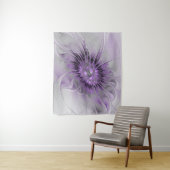 Lavender Flower Dream Modern Abstract Fractal Art Wandkleed (In situ)
