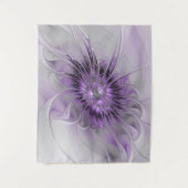 Lavender Flower Dream Modern Abstract Fractal Art Wandkleed (Voorkant)