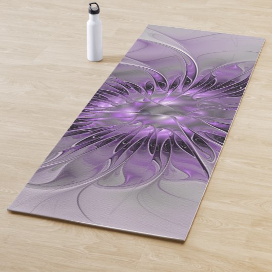 Lavender Flower Dream Modern Abstract Fractal Art Yogamat (In situ)