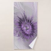 Lavender Flower Dream Modern Abstract Fractal Badhanddoek (Badhanddoek)