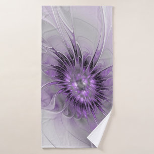 Lavender Flower Dream Modern Abstract Fractal Badhanddoek