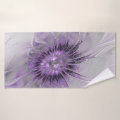 Lavender Flower Dream Modern Abstract Fractal Badhanddoek (Badhanddoek)