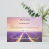 Lavender Flower Field Weddenschap RSVP-kaart Kaart (Staand voorkant)