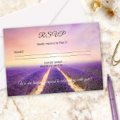 Lavender Flower Field Weddenschap RSVP-kaart Kaart