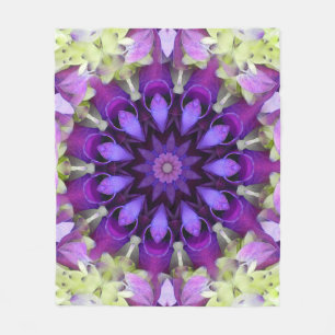 Lavender Flower Mandala Fleece Blanket