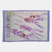 Lavender Flower Paars Waterverf and Bee Tea Tow Theedoek (Horizontaal)