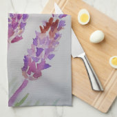 Lavender Flower Paars Waterverf and bee Theedoek (Quarter Fold)