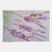 Lavender Flower Paars Waterverf and bee Theedoek (Horizontaal)