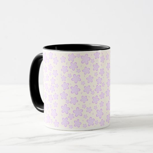 Lavender Flower Pattern Mug Mok (Voorkant links)
