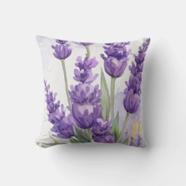 Lavender Flower Throw Pillow | Soft Purple Floral  Kussen