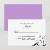 Lavender Flowering Branch Wedding RSVP Kaartje (Voorkant / Achterkant)