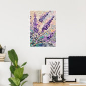 Lavender Flowers Abstract Oil Painting Wall Art Poster (Thuiskantoor)