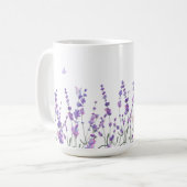 Lavender Flowers and Butterflies Coffee Mok (Voorkant links)