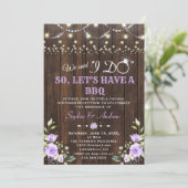 Lavender Flowers Barn Wood na I DO BBQ Kaart (Staand voorkant)