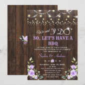 Lavender Flowers Barn Wood na I DO BBQ Kaart (Voorkant / Achterkant)