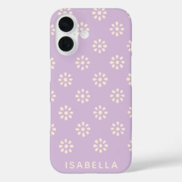 Lavender Flowers Boho Pattern - Gepersonaliseerd iPhone 16 Hoesje