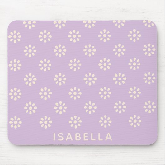 Lavender Flowers Boho Pattern - Gepersonaliseerd Muismat (Voorkant)