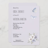 Lavender Flowers & Butterflies Bridal Shower Kaart (Voorkant / Achterkant)