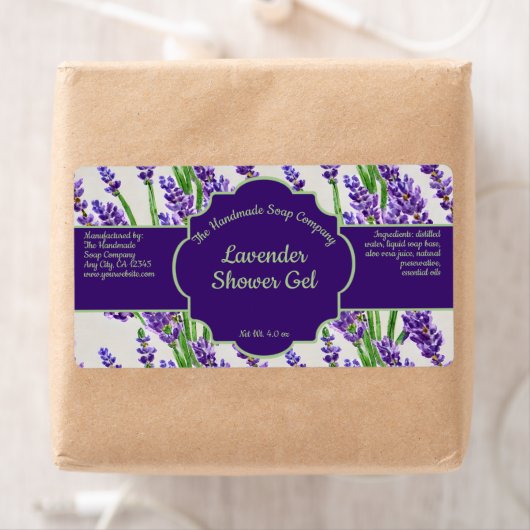 Lavender Flowers Cosmetics Jar Label (Insitu)