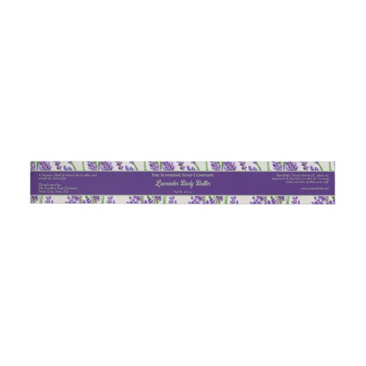 Lavender Flowers Cosmetics Jar Label (Individueel)