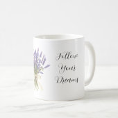 Lavender Flowers Cream Bow Koffiemok (Voorkant rechts)