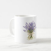 Lavender Flowers Cream Bow Koffiemok (Voorkant links)