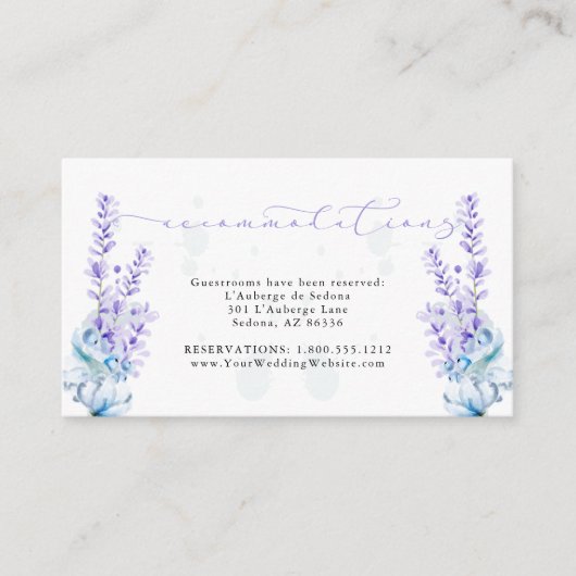 Lavender Flowers Dusty Blue Guest Accommodations Informatiekaartje (Voorkant)