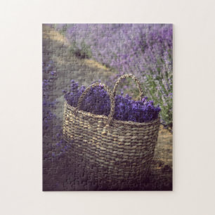 Lavender Flowers Field met volledige zak bloemen Legpuzzel