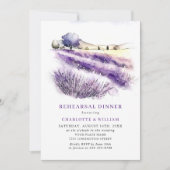 Lavender Flowers Field Rehearings Dinner QR code Kaart (Voorkant)