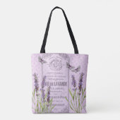 Lavender Flowers Franse  collage Butterfly Tote Bag (Achterkant)