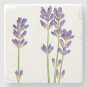 Lavender Flowers geïsoleerd op witte achtergrond Stenen Onderzetter (Voorkant)