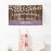 Lavender Flowers Graduy Party Rustic Barn Wood Spandoek (Insitu)