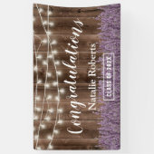Lavender Flowers Graduy Party Rustic Barn Wood Spandoek (Verticaal)