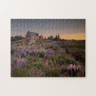 Lavender Flowers Hill and Field Village House Uitz Legpuzzel