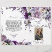 Lavender Flowers Hummingbird Funeral Programme Flyer (Voorkant)