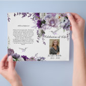 Lavender Flowers Hummingbird Funeral Programme Flyer (Hand)