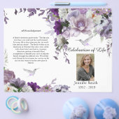 Lavender Flowers Hummingbird Funeral Programme Flyer (Enkel)